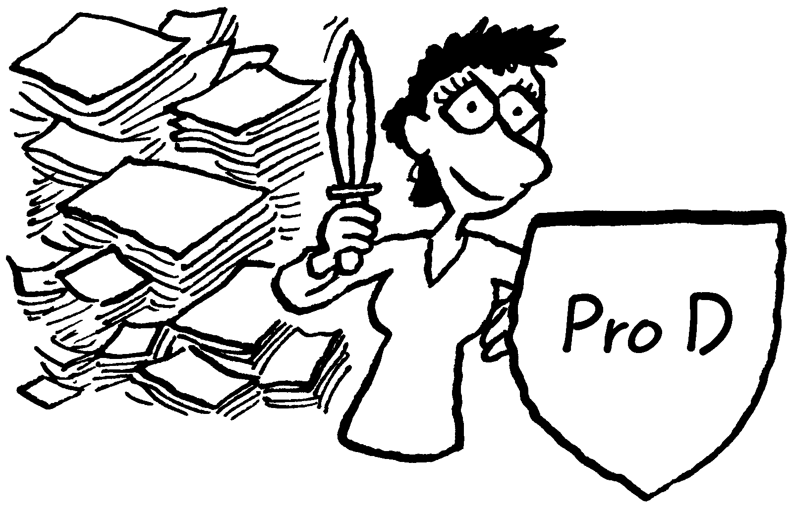 Cartoon Frau mit Schwert Cartoon Frau mit Schwert