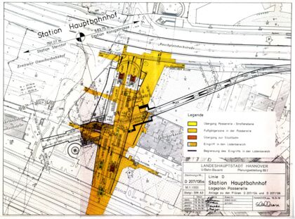 Lageplan Hauptbahnhof Passerelle, D 207/135a