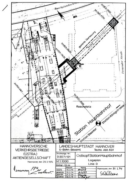 Lageplan Ostkopf Station Hauptbahnhof, D 207/121