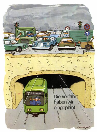 Üstra-Cartoon „Vorfahrt eingeplant”