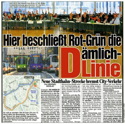 06.03.2013, BILD: „Hier beschließt Rot-Grün die Dämlich-Linie”