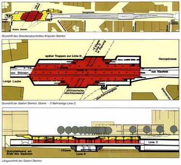 Grundrisse der Station Steintor
