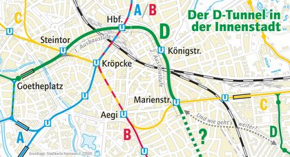 Der D-Tunnel in der Innenstadt