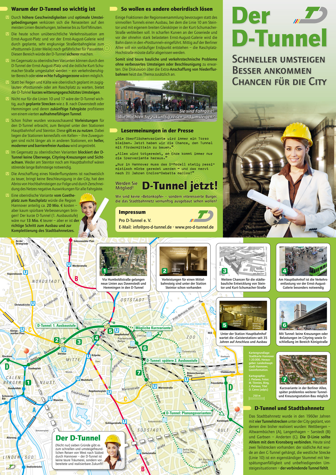 Info-Flyer Initiative Pro D-Tunnel e. V. (2011)